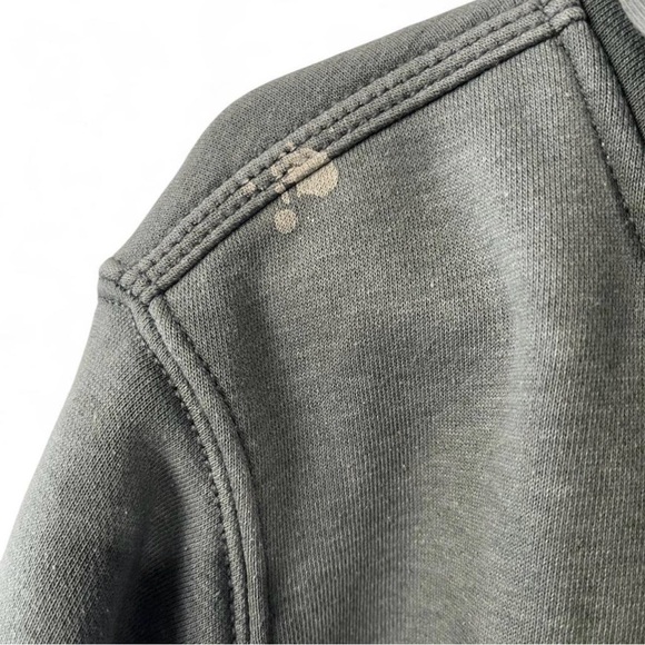 Carhartt Olive Green Pullover Hoodie with Orange Logo and Sleeve Script - Picture 4 of 5